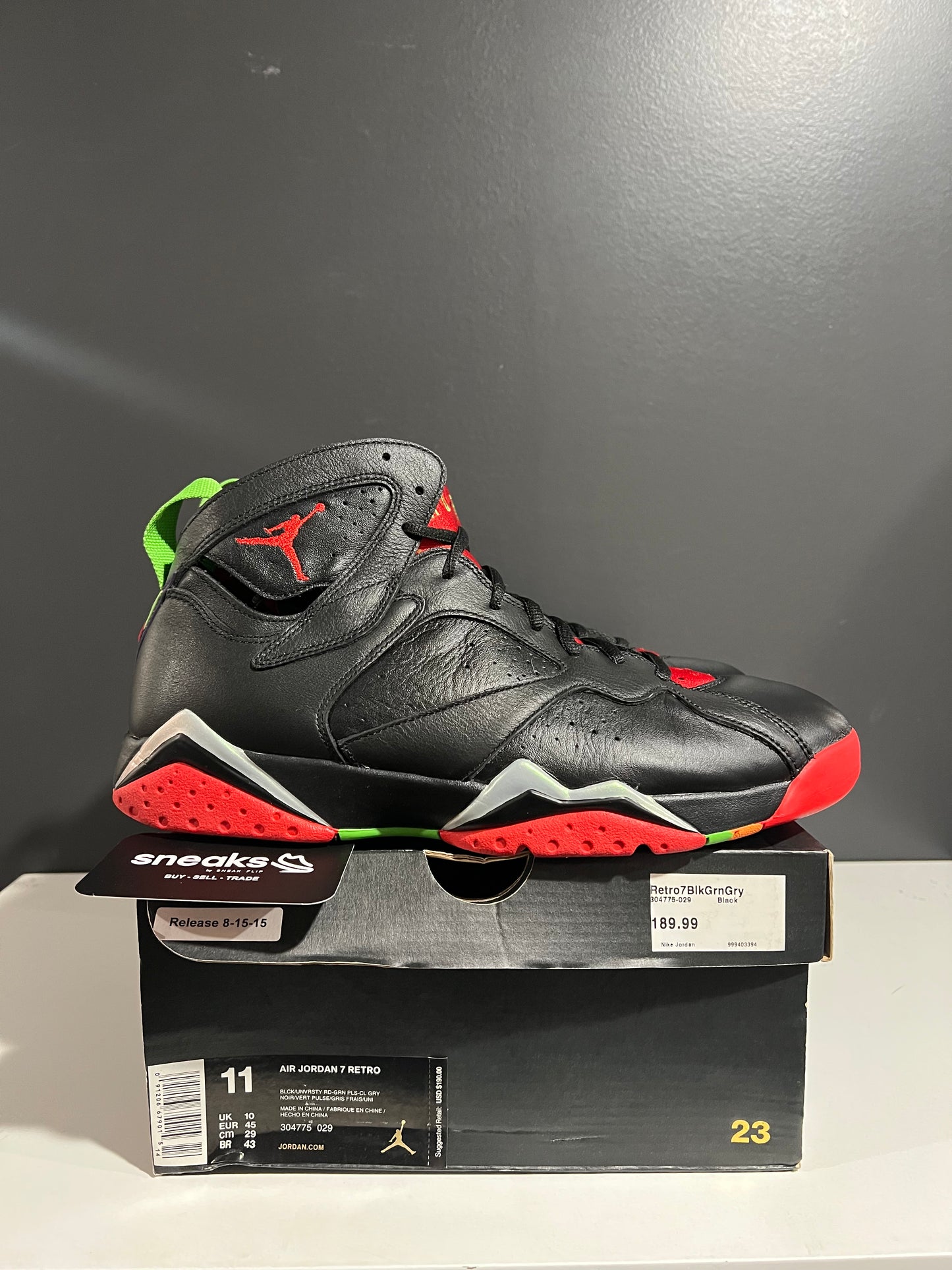 USED Air Jordan 7 Retro Marvin the Martian 304775-029 SIZE 11M OG ALL AG25-63