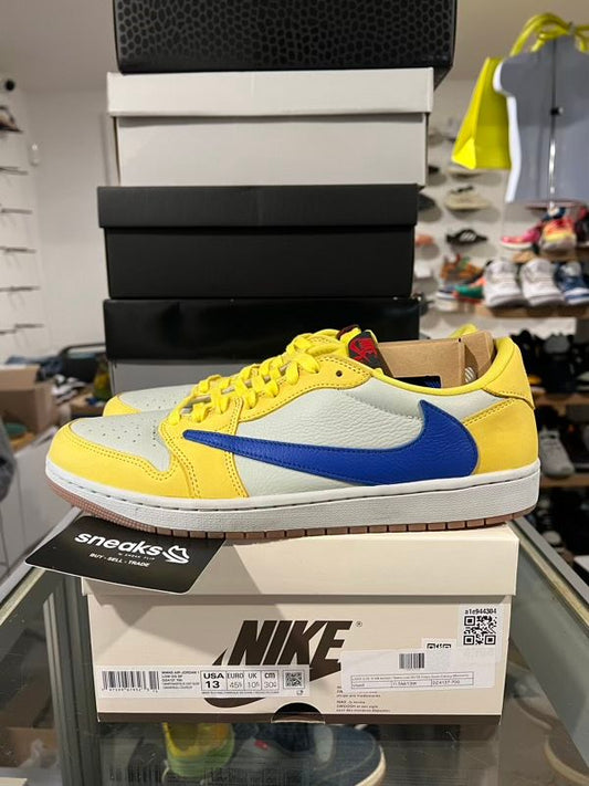 USED SIZE 11.5M Jordan 1 Retro Low OG SP Travis Scott Canary (Women's) - Used