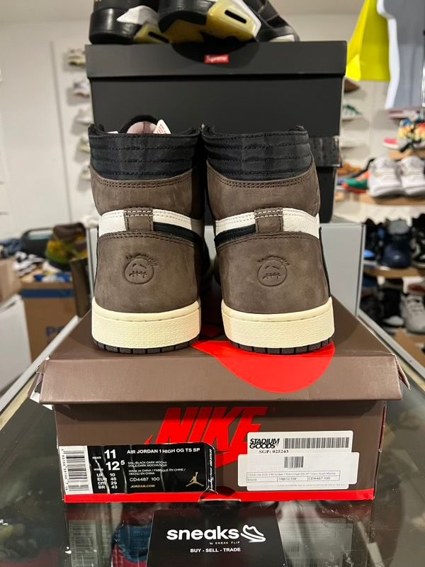 TRIED ON SIZE 11M Jordan 1 Retro High OG SP Travis Scott Mocha - Used