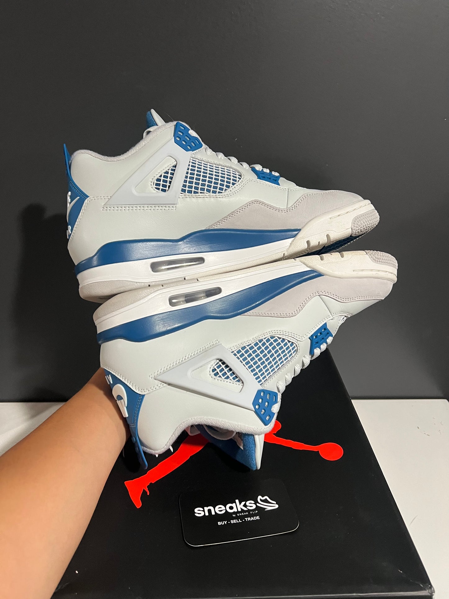 USED Air Jordan 4 Retro Military Blue (Industrial Blue) FV5029-141 SIZE 10M OG ALL JY25-283