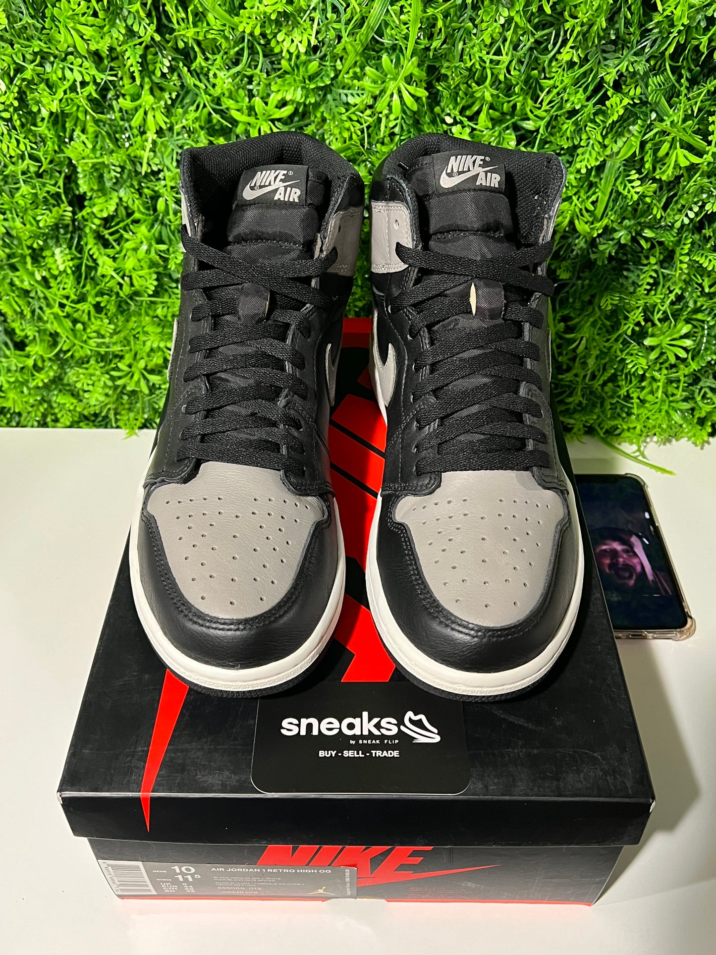 USED Air Jordan 1 Retro High OG Shadow 2018 555088-013 SIZE 10M OG ALL