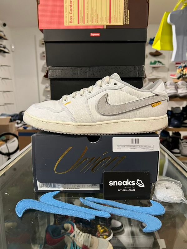 USED SIZE 11M Jordan 1 Retro AJKO Low SP Union White Canvas - Used