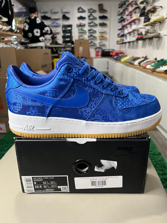 CLOT x Air Force 1 PRM Royal Silk USED CJ5290-400 SIZE 9M