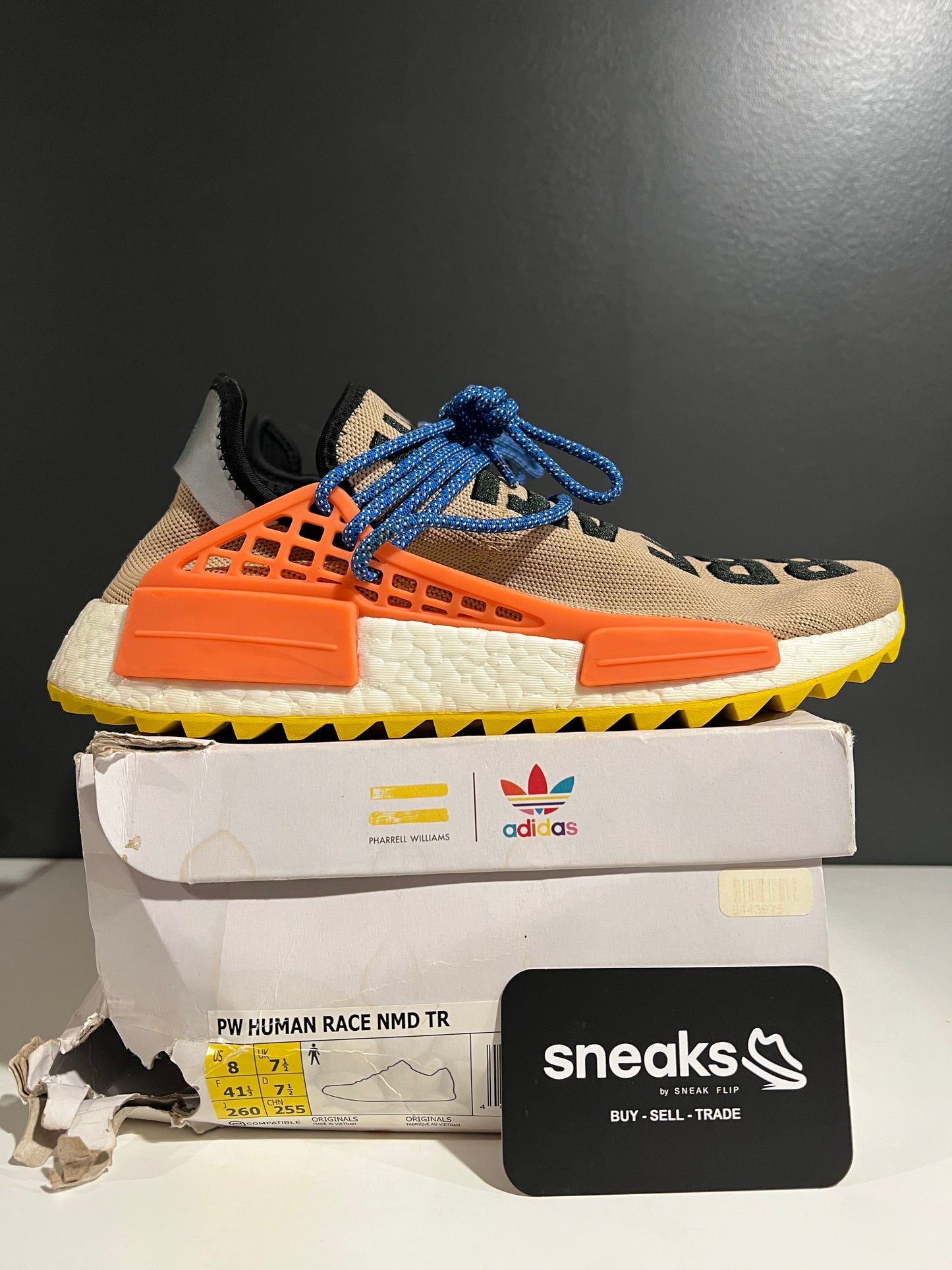 USED Pharrell x NMD Trail Human Race AC7361 SIZE 8M OG ALL JY25-155