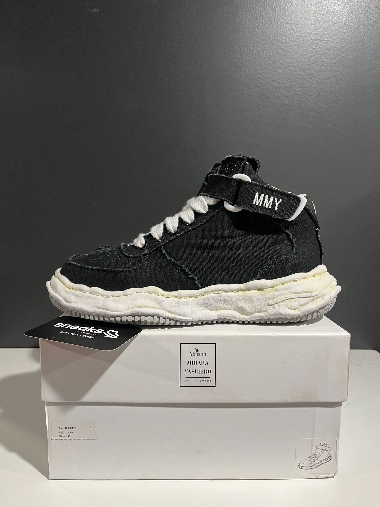 Maison Mihara Yasuhiro Wayne OG Sole Washed Canvas High Black - Used