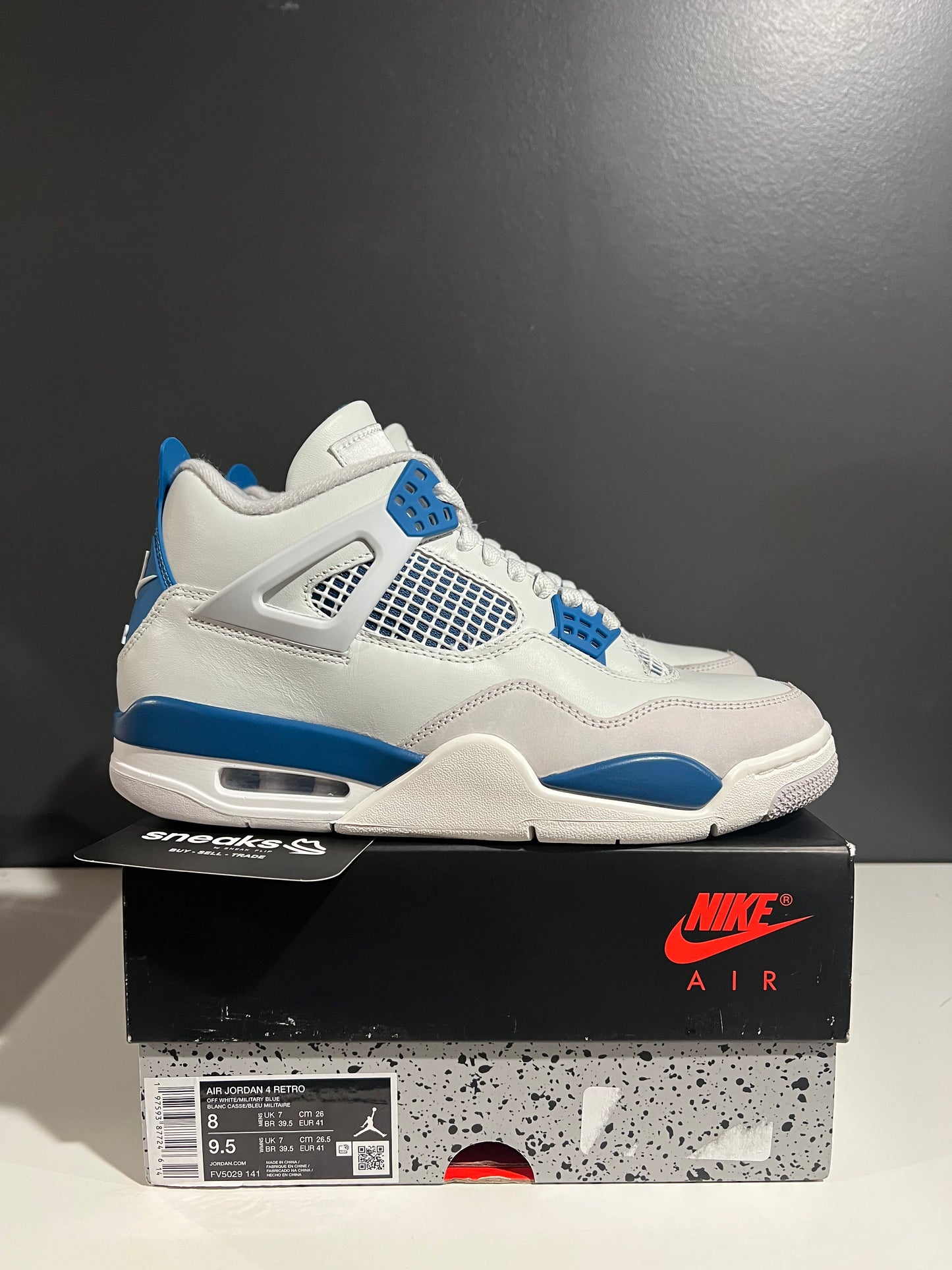 USED Air Jordan 4 Retro Military Blue 2024 FV5029-141 SIZE 8M OG ALL AG25-98