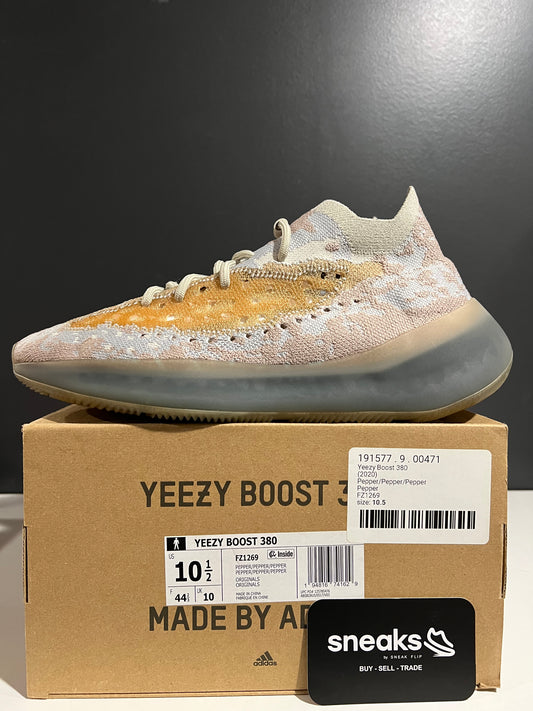 USED Yeezy Boost 380 Pepper Non-Reflective FZ1269 SIZE 10.5M OG ALL AG25-271