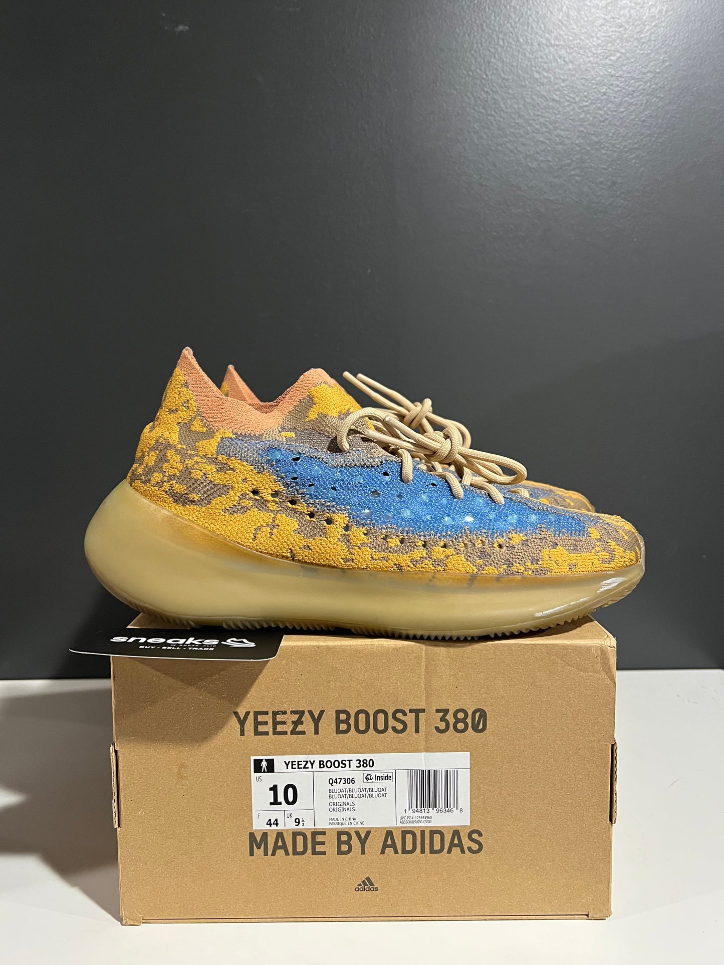 USED Yeezy Boost 380 Blue Oat Non-Reflective Q47306 SIZE 10M OG ALL AG25-272