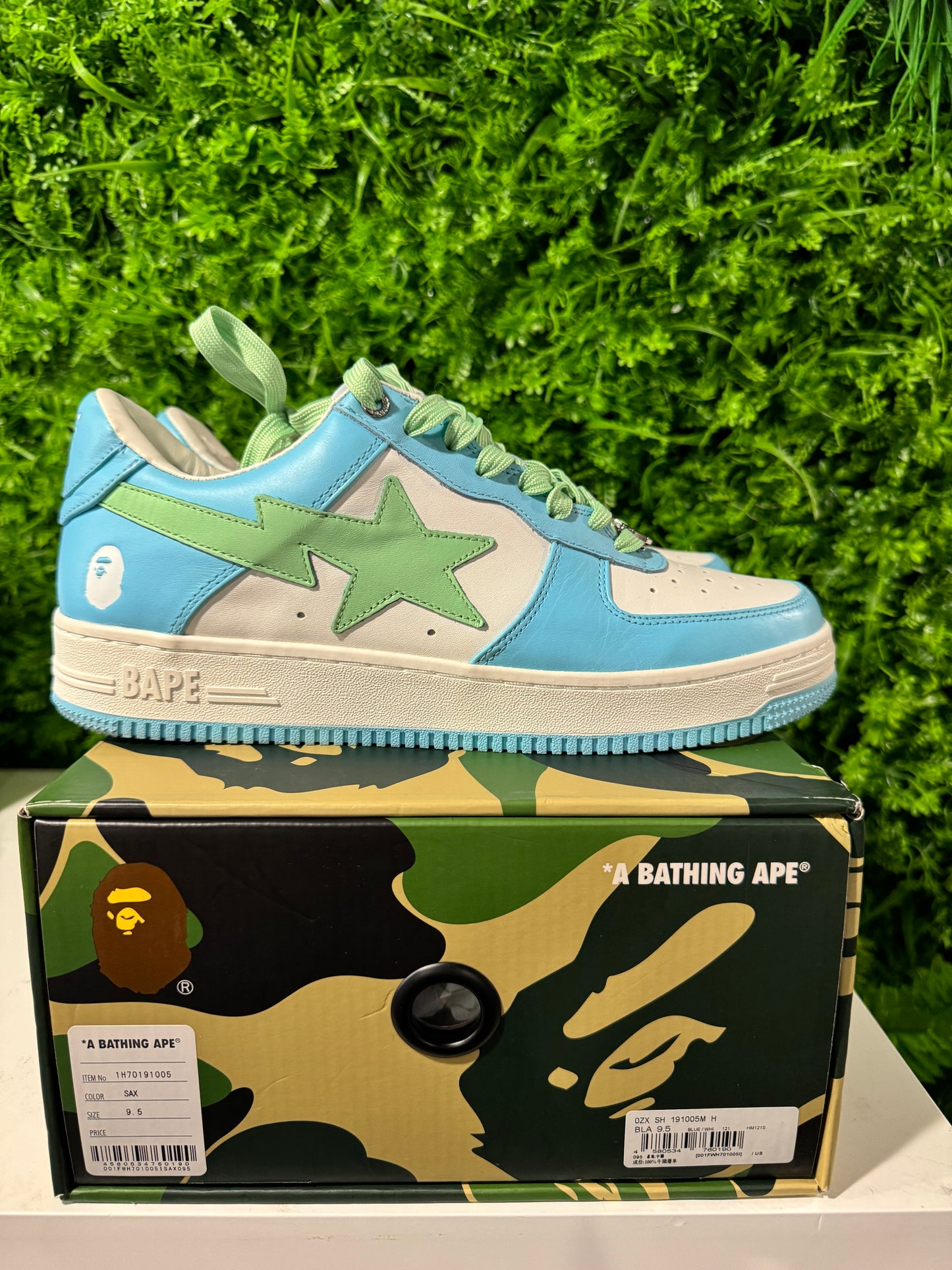 A Bathing Ape Bape Sta Pastel Blue USED SIZE 9.5M