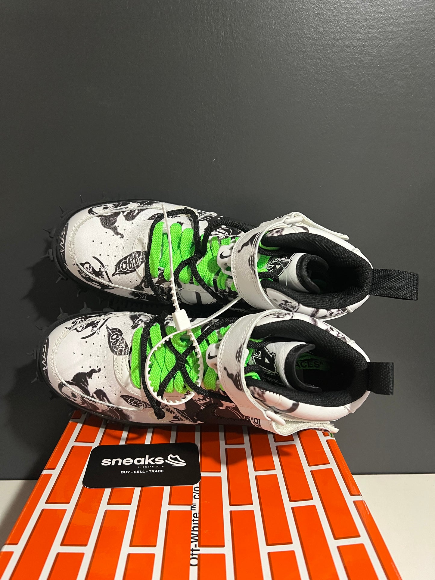 USED Off-White x Air Force 1 Mid SP Leather Grim Reaper DR0500-102 SIZE 6.5M OG ALL SP25-087