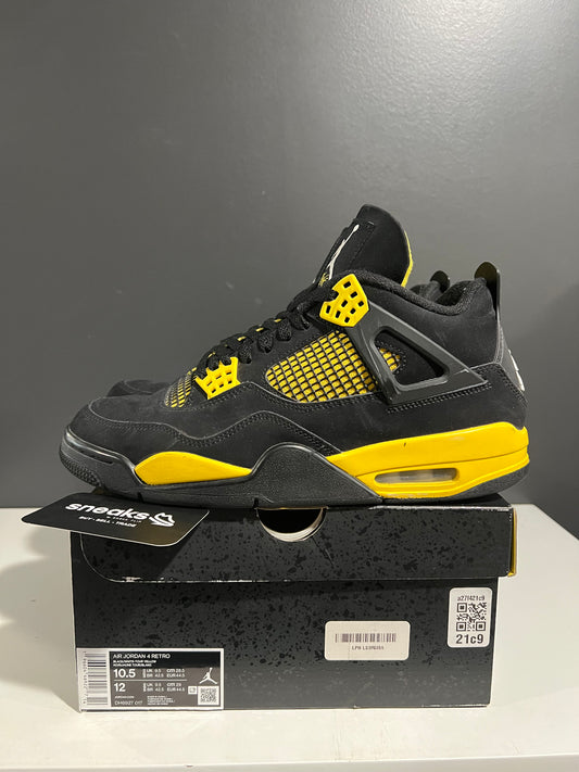 USED Air Jordan 4 Retro Thunder 2023 DH6927-017 SIZE 10.5M OG ALL AG25-324