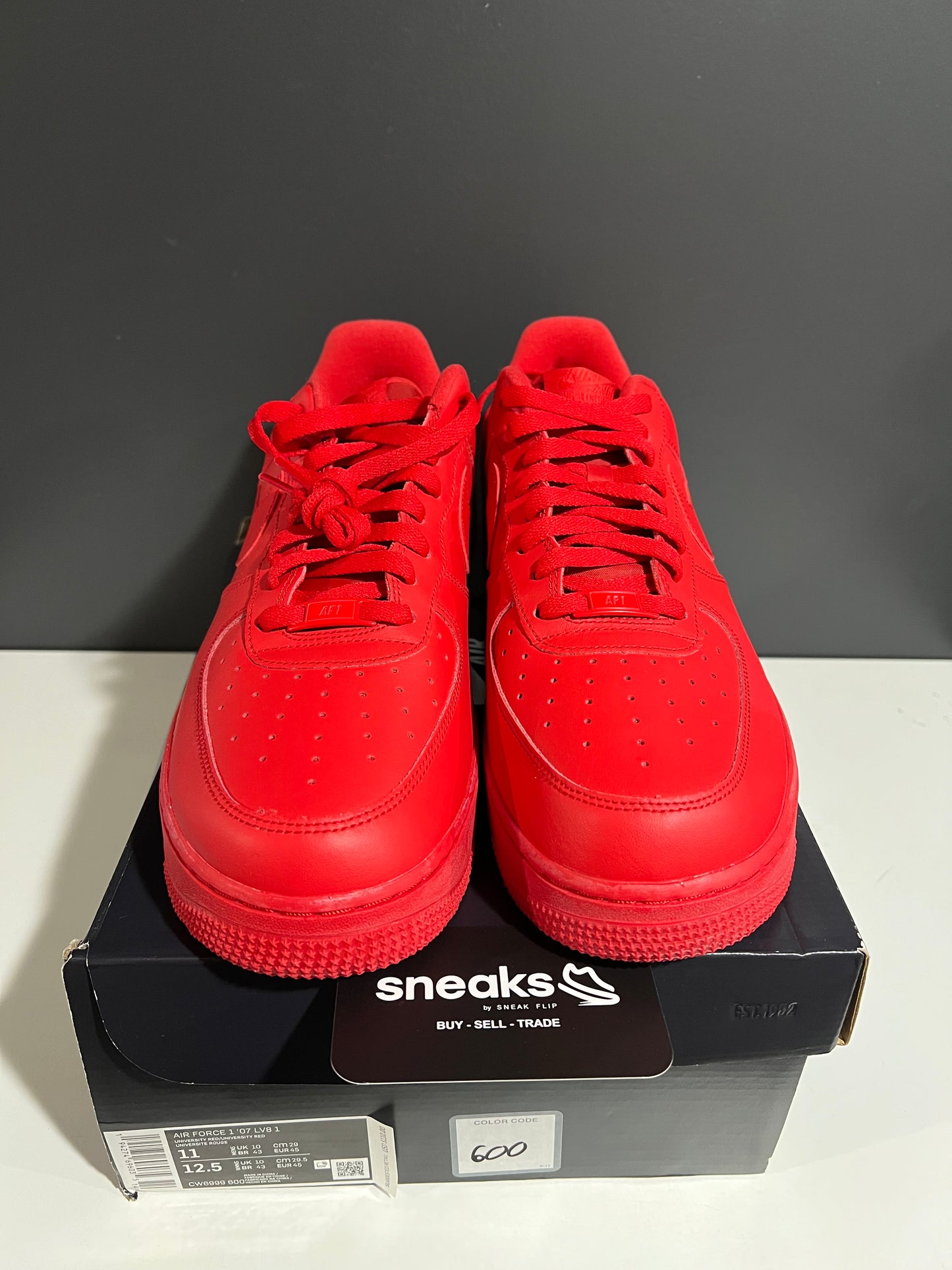 NEW Air Force 1 Low '07 LV8 1 Triple Red CW6999-600 SIZE 11M OG ALL AG25-57