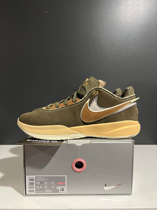USED LeBron 20 Olive Green DV1193-901 SIZE 10M OG ALL AG25-42