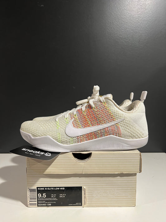 USED Kobe 11 Elite Low 4KB White Horse 824463-199 SIZE 9.5M OG ALL AG25-172