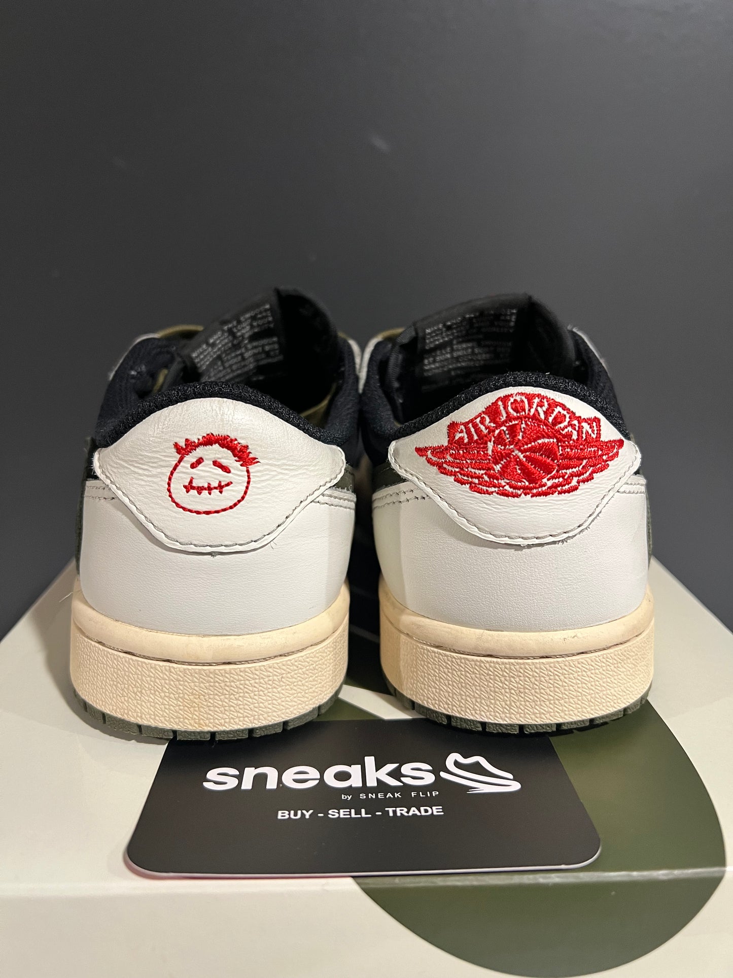 USED Travis Scott x Wmns Air Jordan 1 Retro Low OG SP Olive DZ4137-106 SIZE 3.5M OG ALL AG25-215