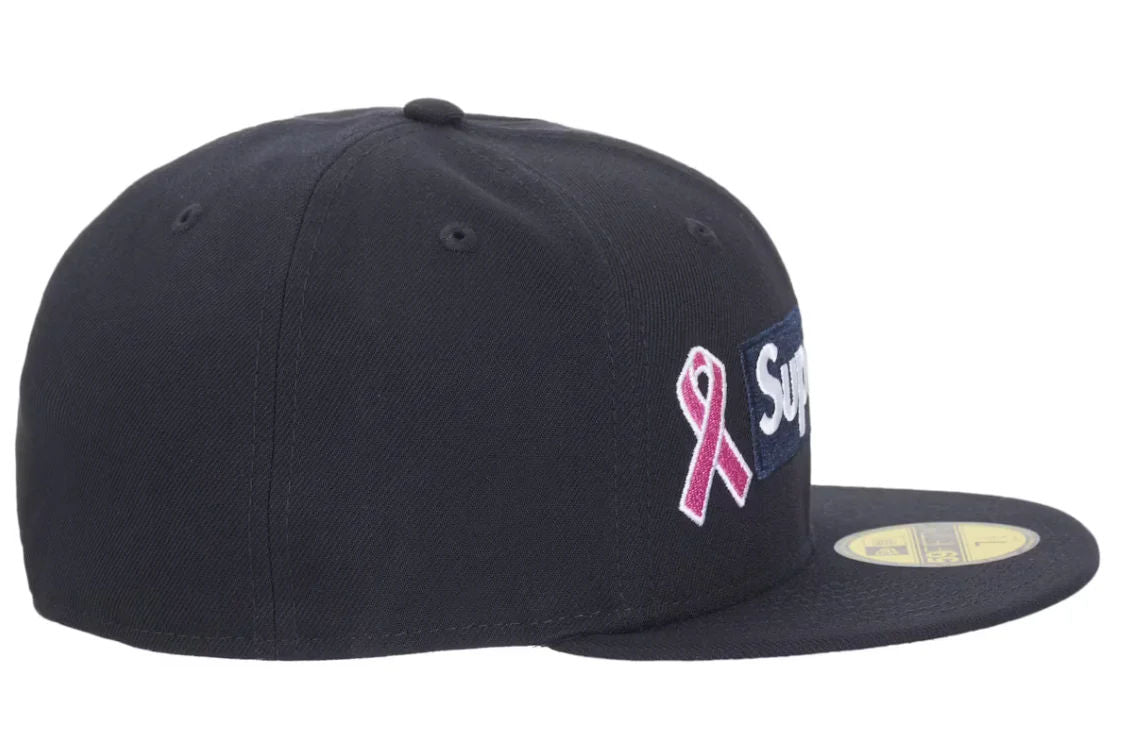 Supreme x New Era Breast Cancer Awareness Box Logo Fitted Hat Navy