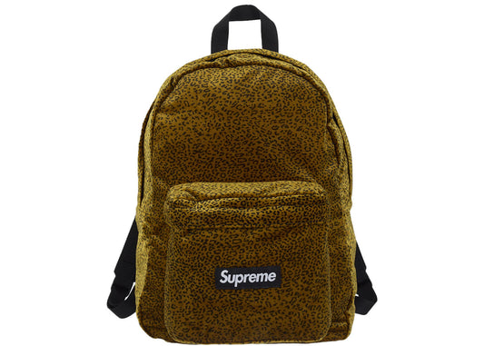 NEW Supreme Velvet Backpack Tan Leopard