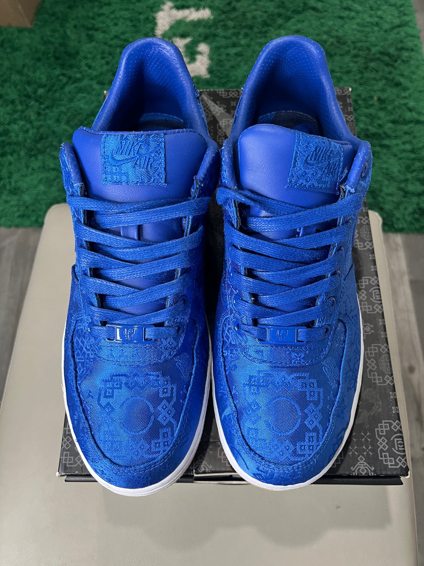 CLOT x Air Force 1 PRM Royal Silk USED CJ5290-400 SIZE 9M