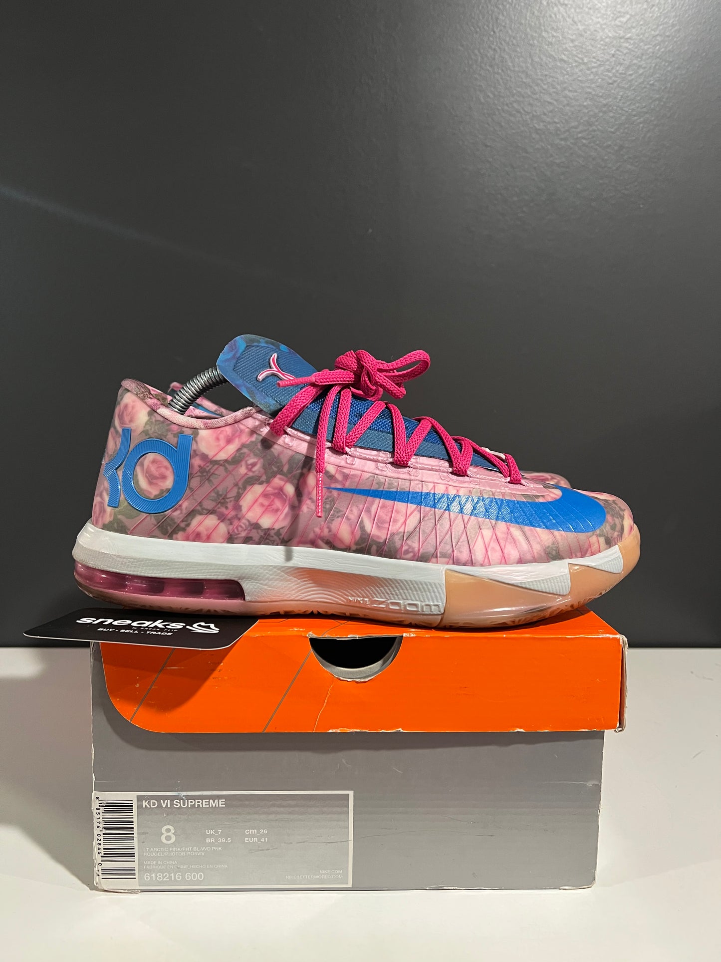 USED KD 6 Supreme Aunt Pearl 618216-600 SIZE 8M OG ALL JN25-261
