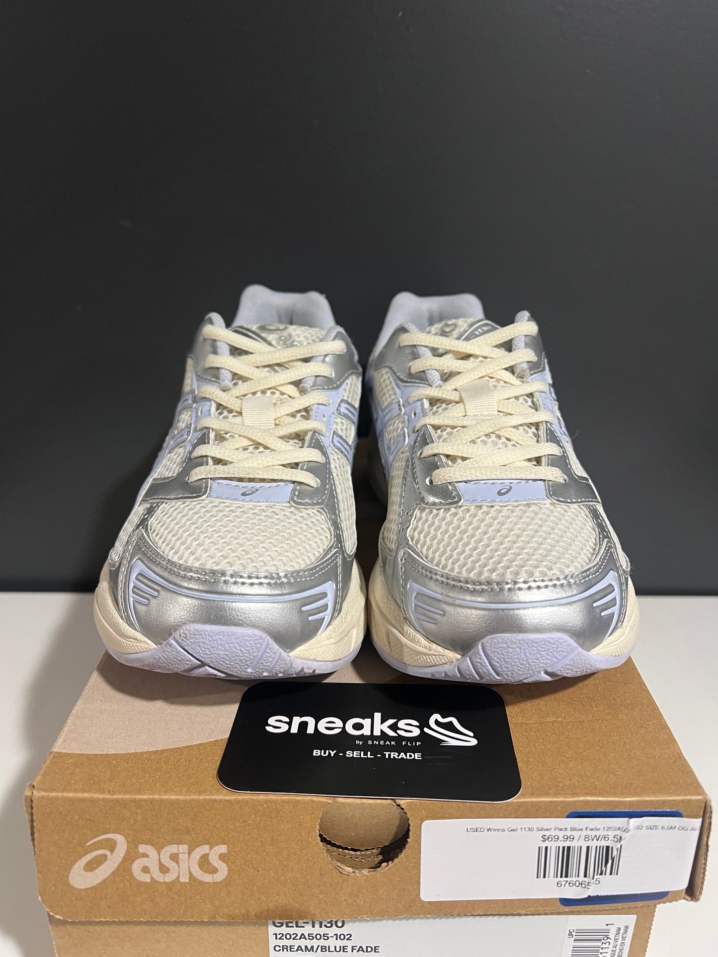 USED Wmns Gel 1130 Silver Pack Blue Fade 1202A505-102 SIZE 6.5M OG ALL