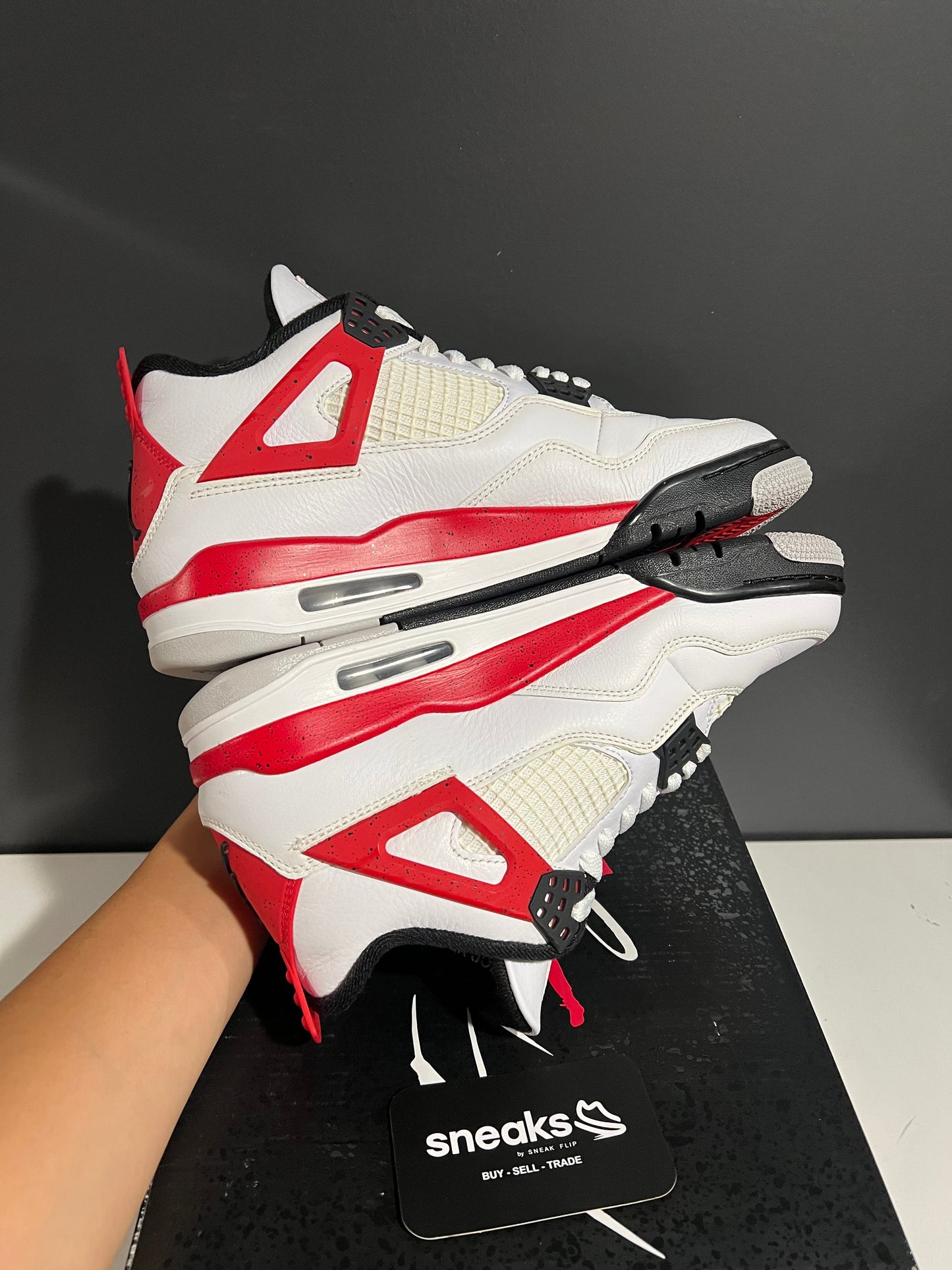 USED Air Jordan 4 Retro Red Cement DH6927-161 SIZE 8M OG ALL AG25-359