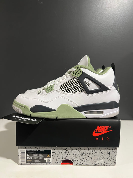 USED Wmns Air Jordan 4 Retro Seafoam AQ9129-103 SIZE 10.5M OG ALL AG25-364
