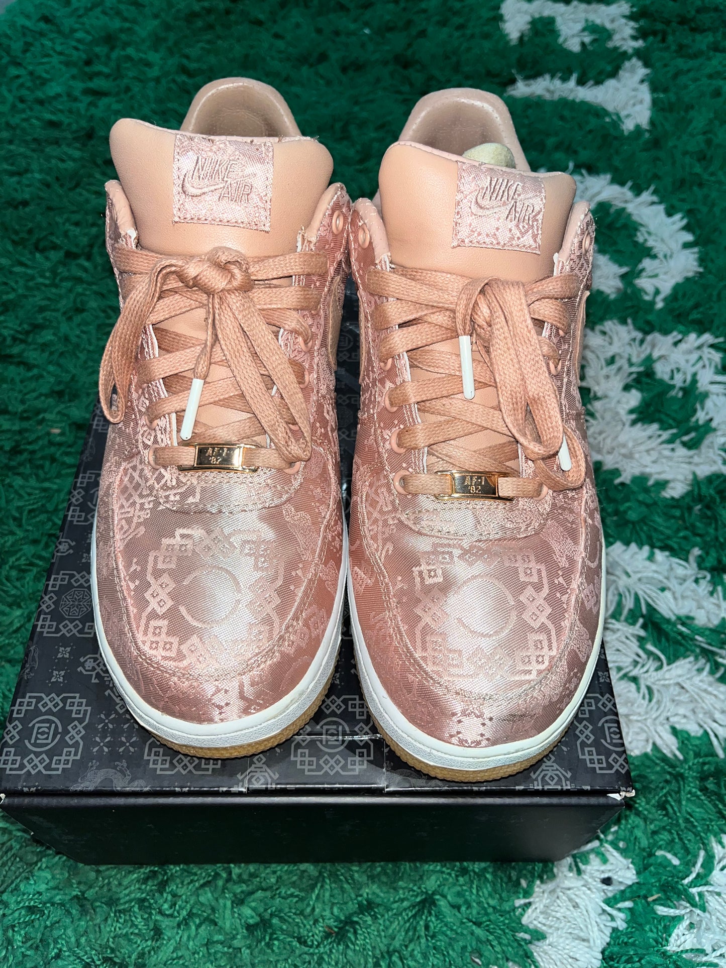 CLOT x Air Force 1 Low Premium Rose Gold Silk Special Box CJ5290-600 USED SIZE 10.5W/9M