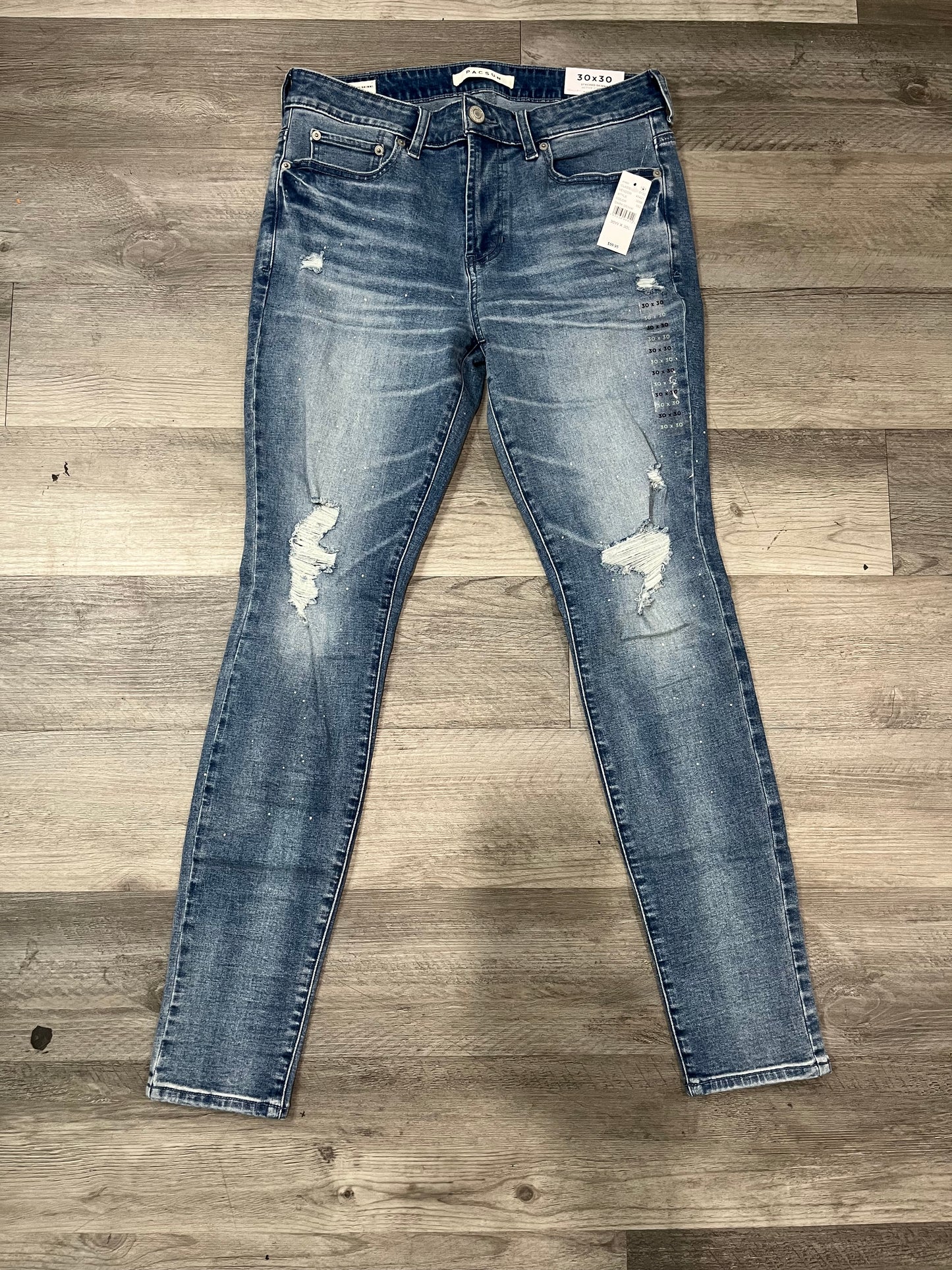 PACSUN Stacked Skinny Jeans Dark Denim Color