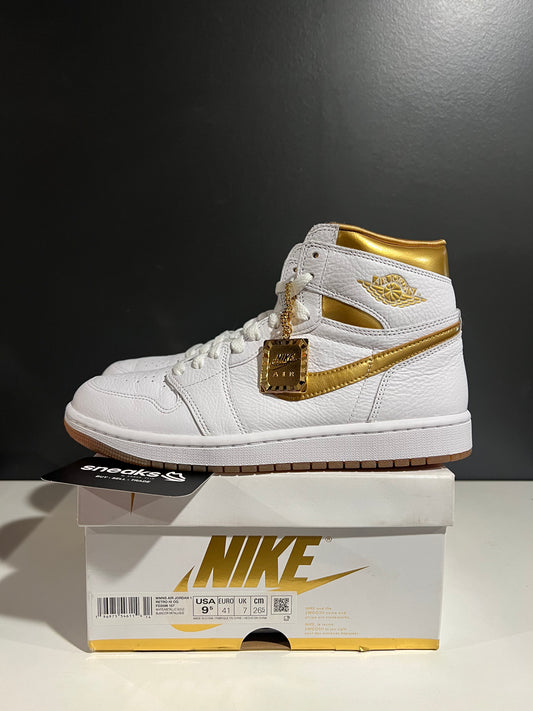 USED Air Jordan 1 Retro High OG White Metallic Gold (Women’s) FD2596-107 SIZE 9.5W/8M OG ALL JY25-304