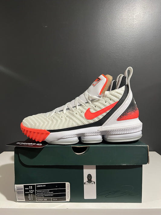NEW Nike LeBron 16 Hot Lava White CI1521-100 SIZE 11M OG ALL JY25-217