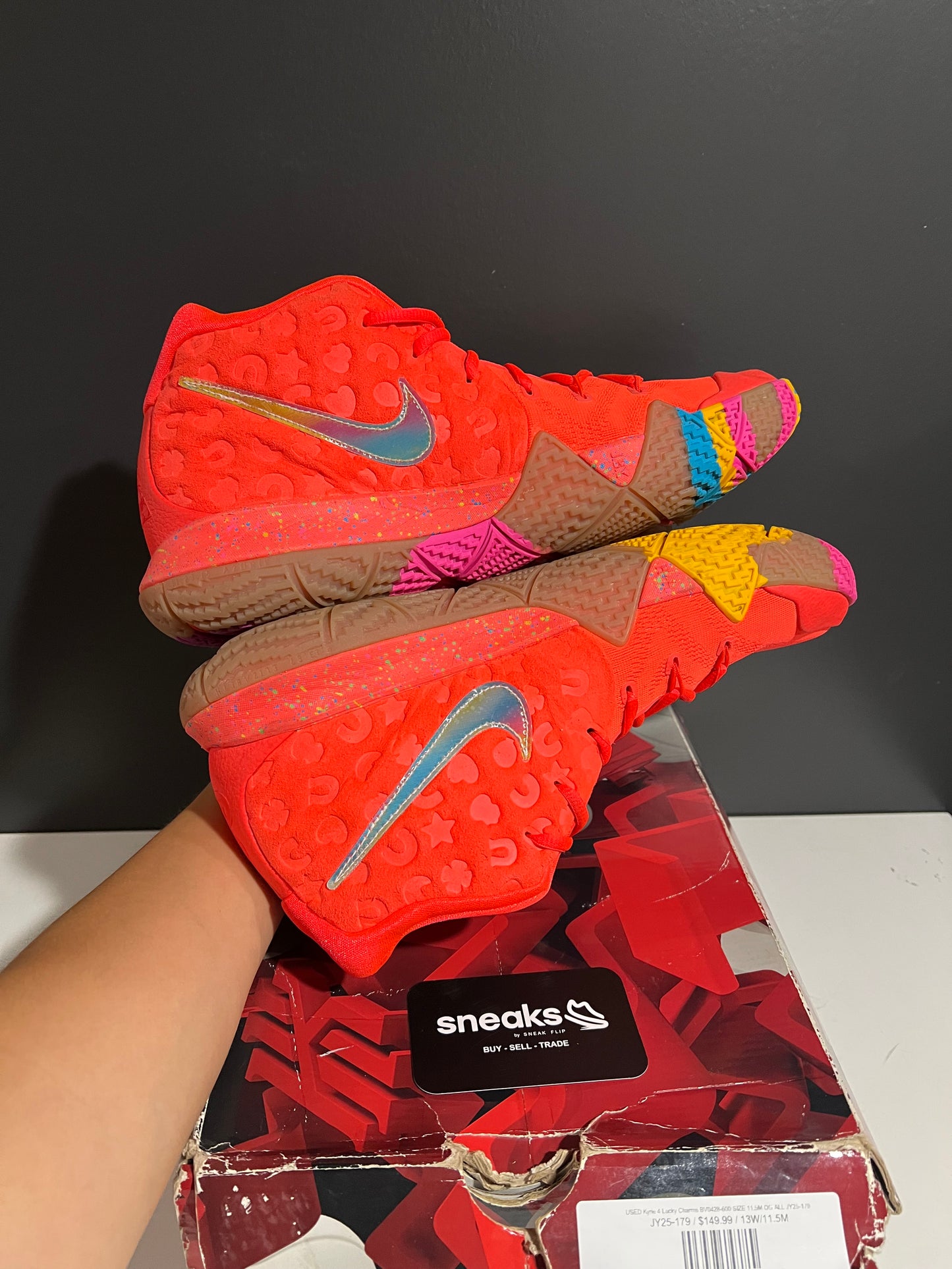 USED Kyrie 4 Lucky Charms BV0428-600 SIZE 11.5M OG ALL JY25-179