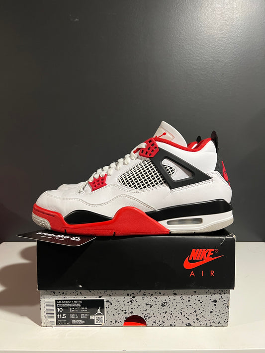 USED Air Jordan 4 Retro OG Fire Red 2020 DC7770-160 SIZE 10M OG ALL JY25-72
