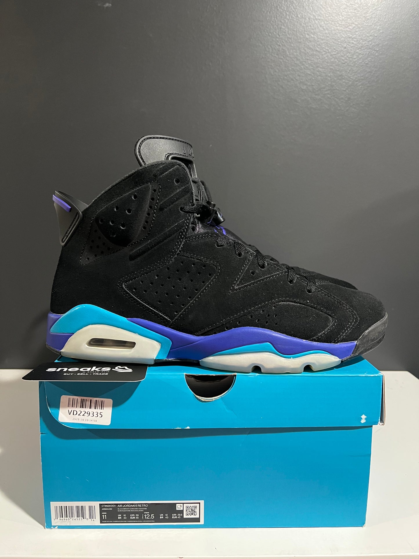 USED Air Jordan 6 Retro Aqua CT8529-004 SIZE 11M OG ALL JN25-195