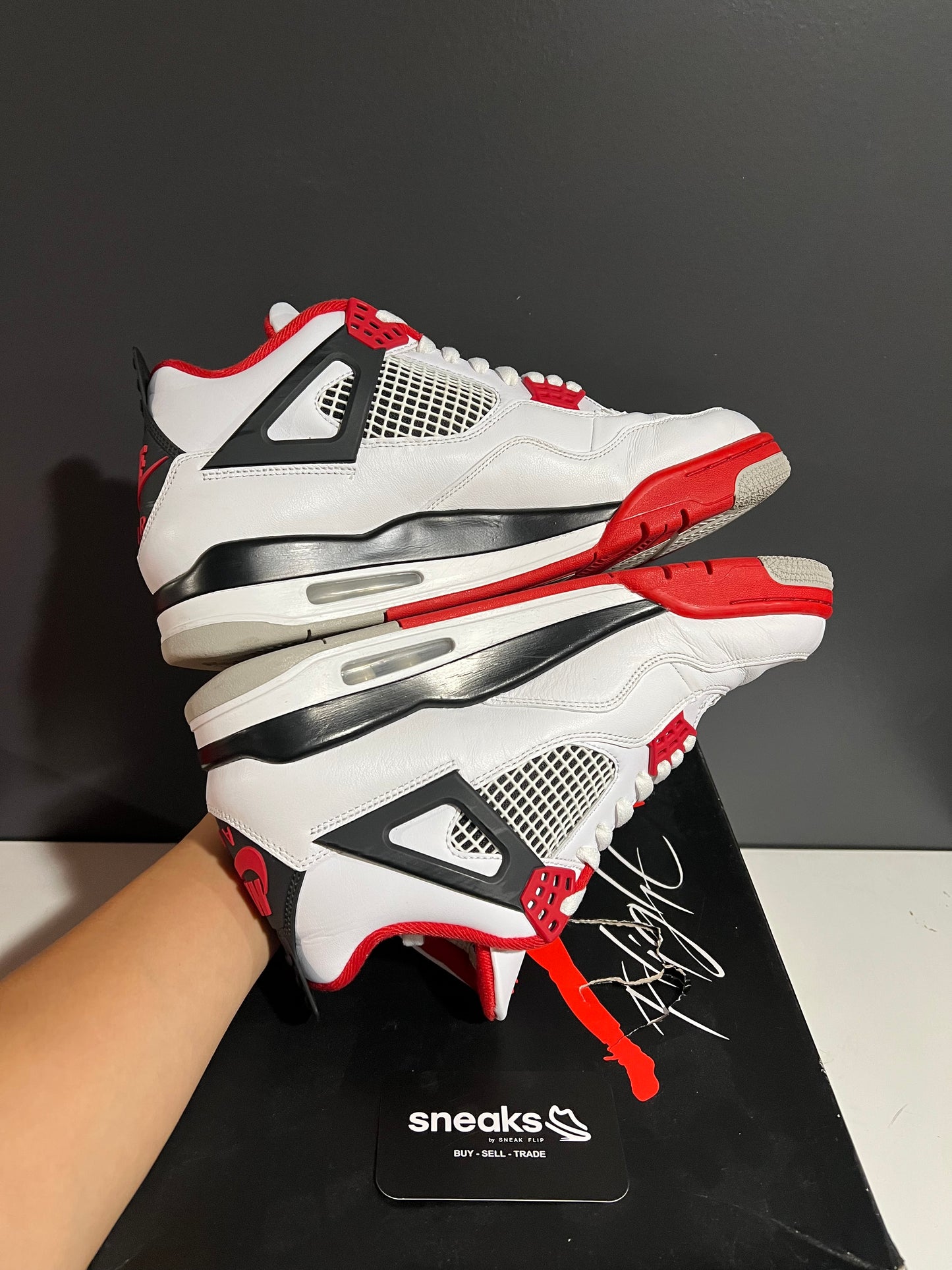 USED Air Jordan 4 Retro OG Fire Red 2020 DC7770-160 SIZE 10M OG ALL JY25-72