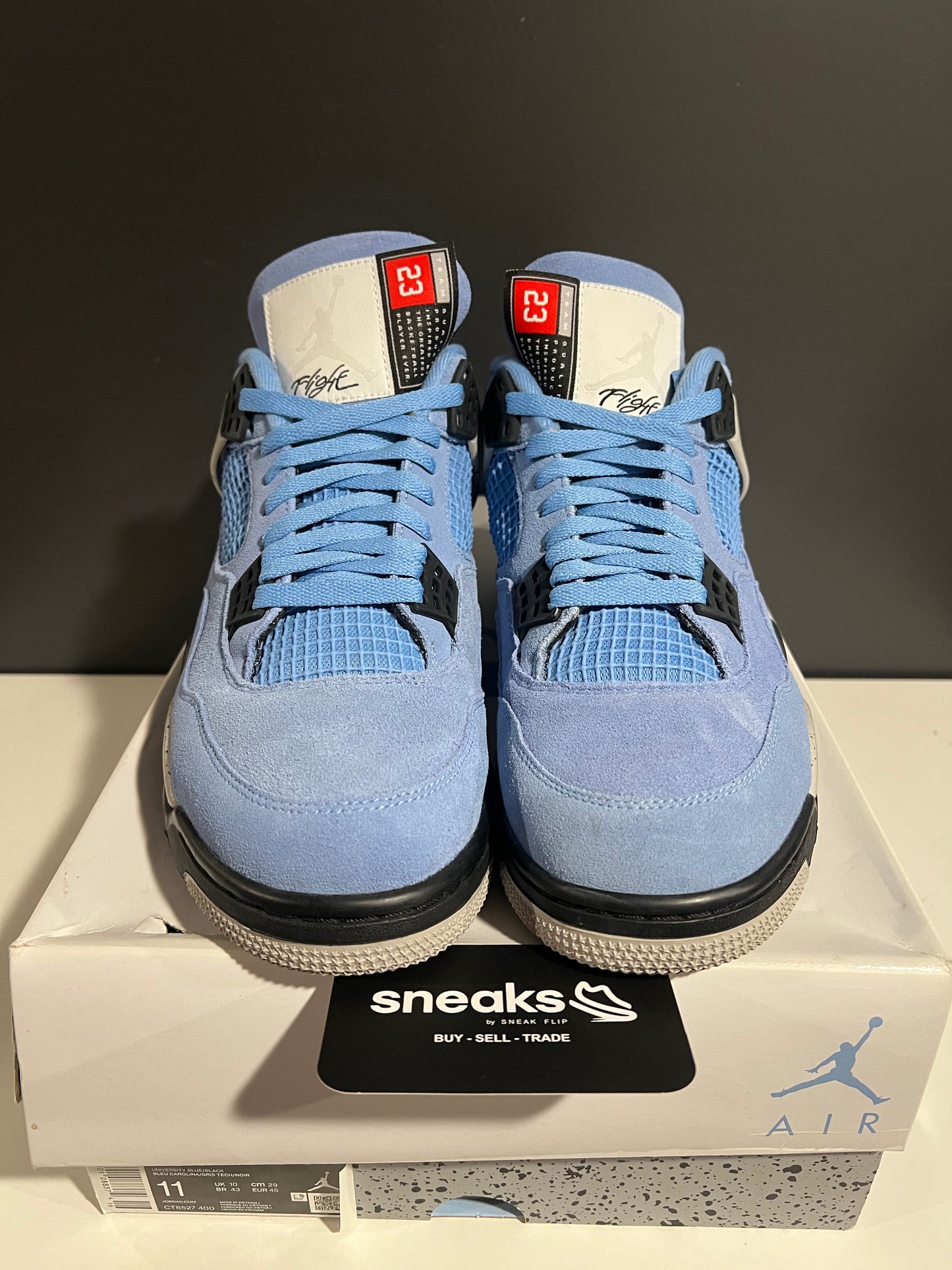USED Air Jordan 4 Retro University Blue CT8527-400 SIZE 11M OG ALL AG25-38