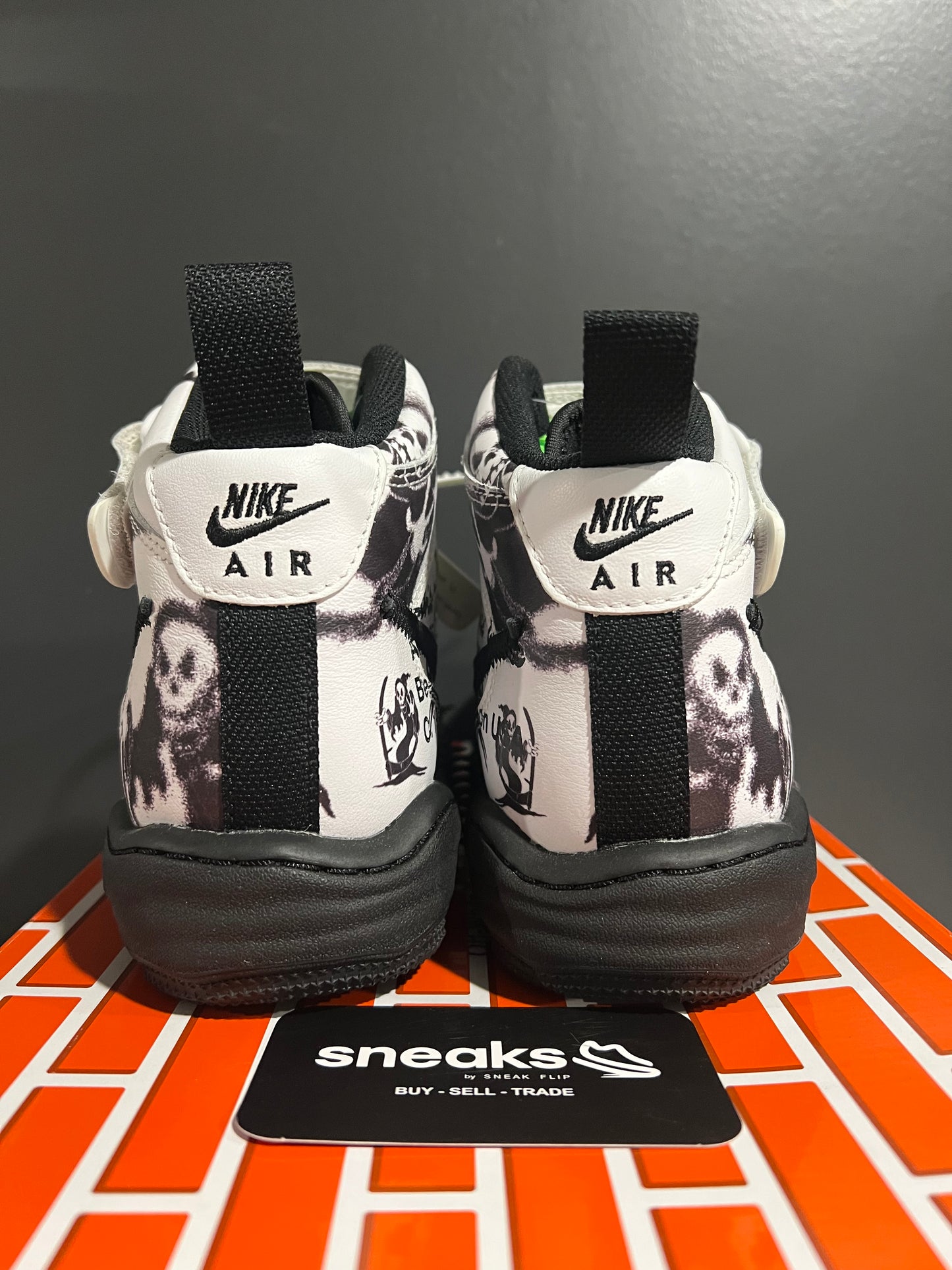 USED Off-White x Air Force 1 Mid SP Leather Grim Reaper DR0500-102 SIZE 6.5M OG ALL SP25-087