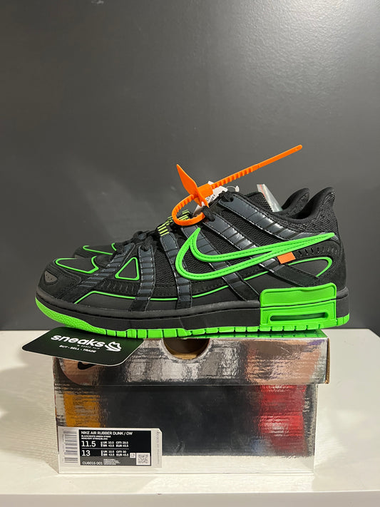 NEW Off-White x Air Rubber Dunk Green Strike CU6015-001 SIZE 11.5M OG ALL AG25-131