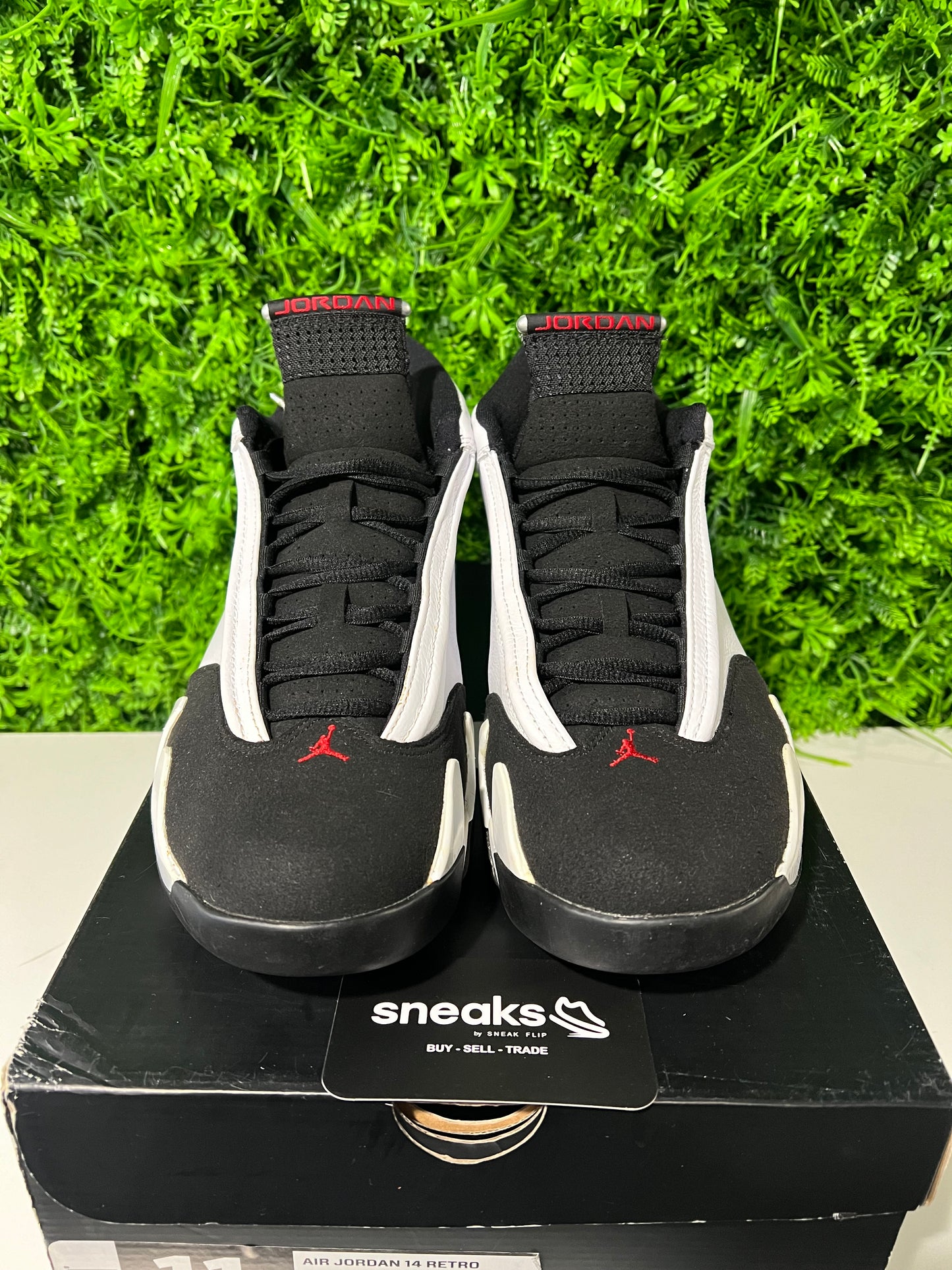 USED Air Jordan 14 Retro Black Toe 2014 487471-102 SIZE 11M OG ALL
