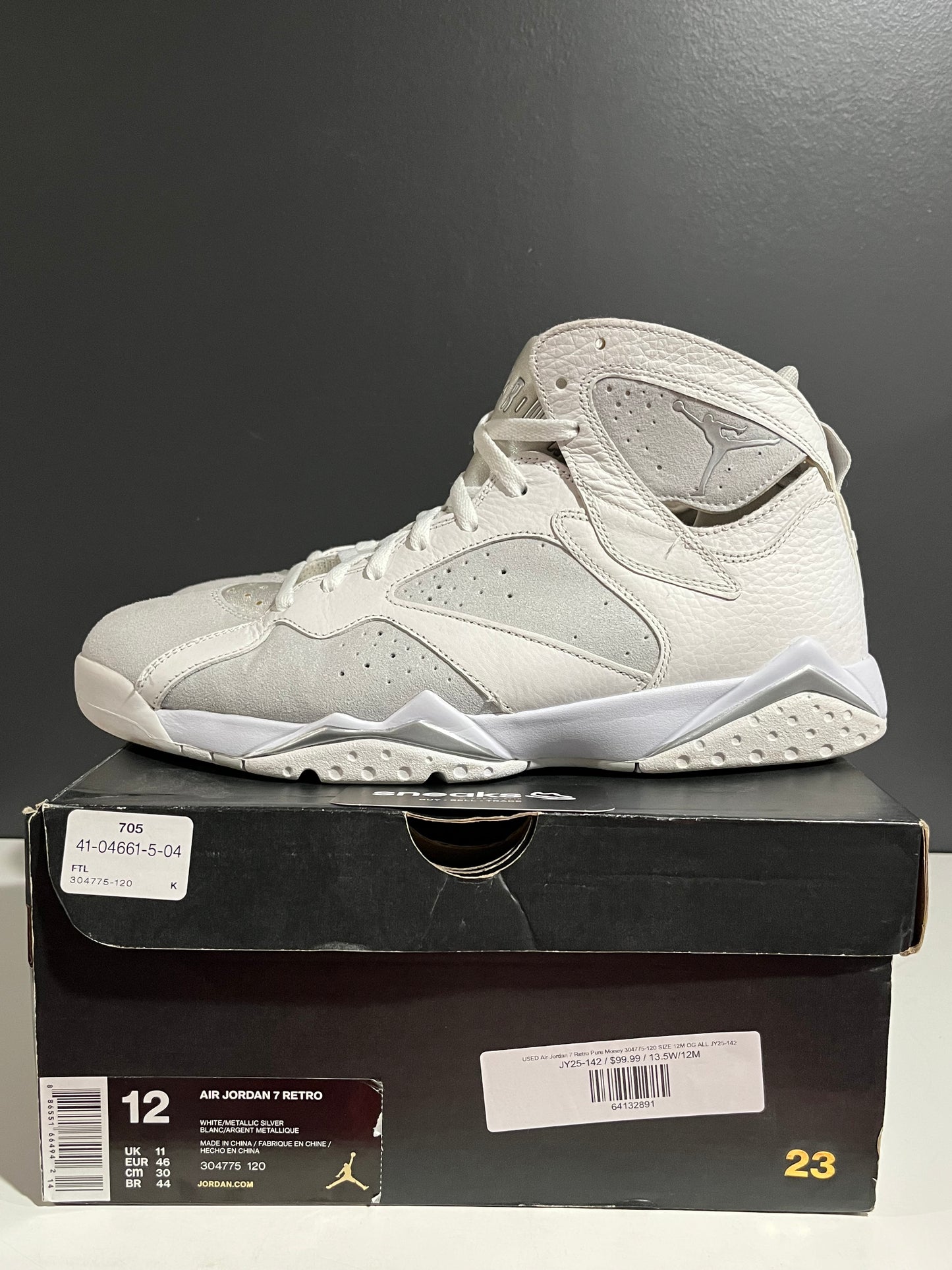USED Air Jordan 7 Retro Pure Money 304775-120 SIZE 12M OG ALL JY25-142