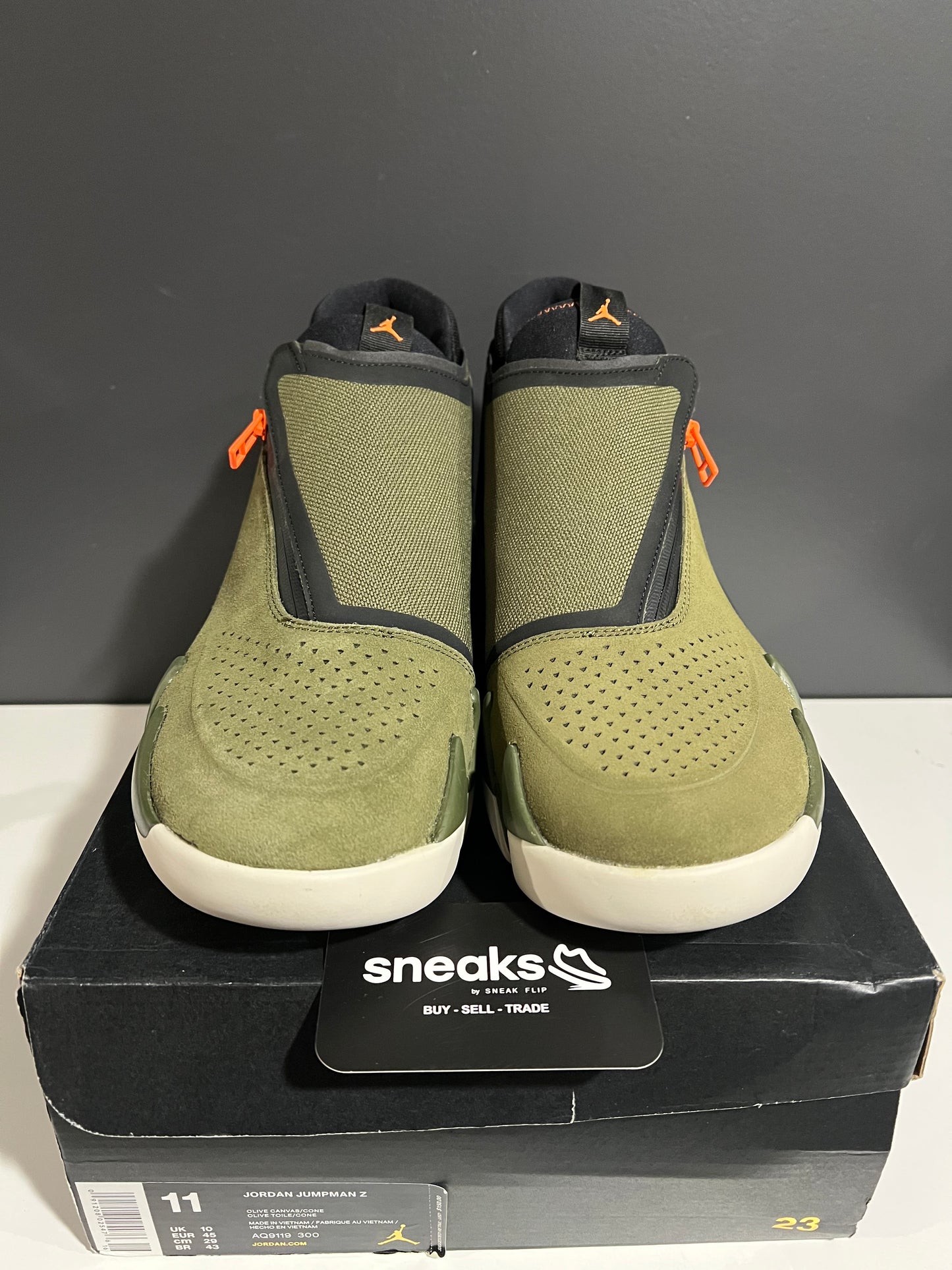 NEW Jordan Jumpman Z Olive Canvas AQ9119-300 SIZE 11M OG ALL AG25-64