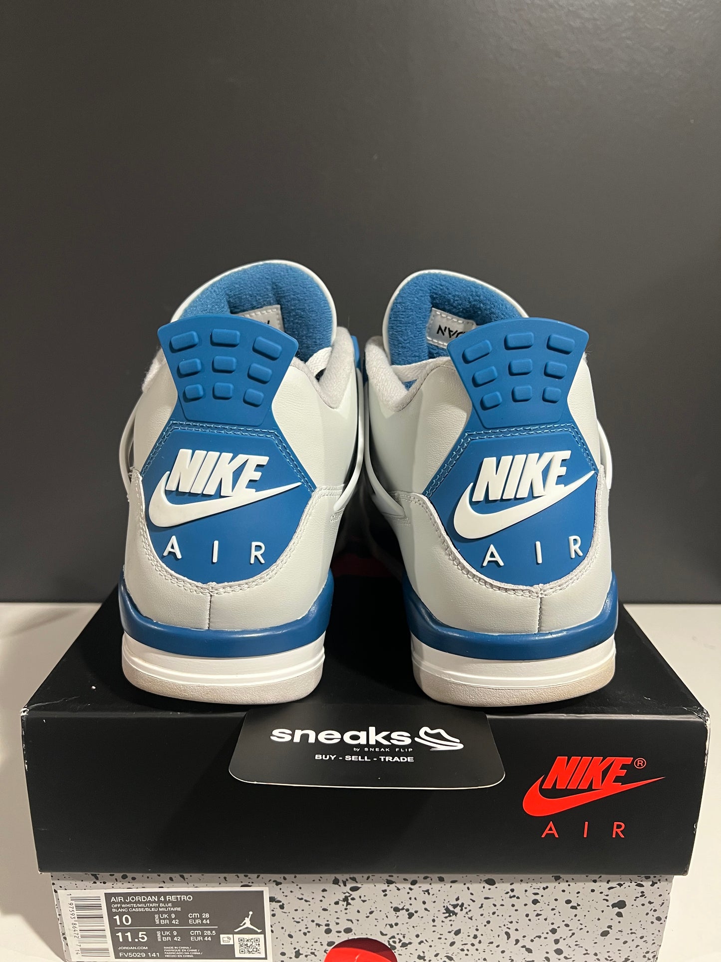 USED Air Jordan 4 Retro Military Blue (Industrial Blue) FV5029-141 SIZE 10M OG ALL JY25-283