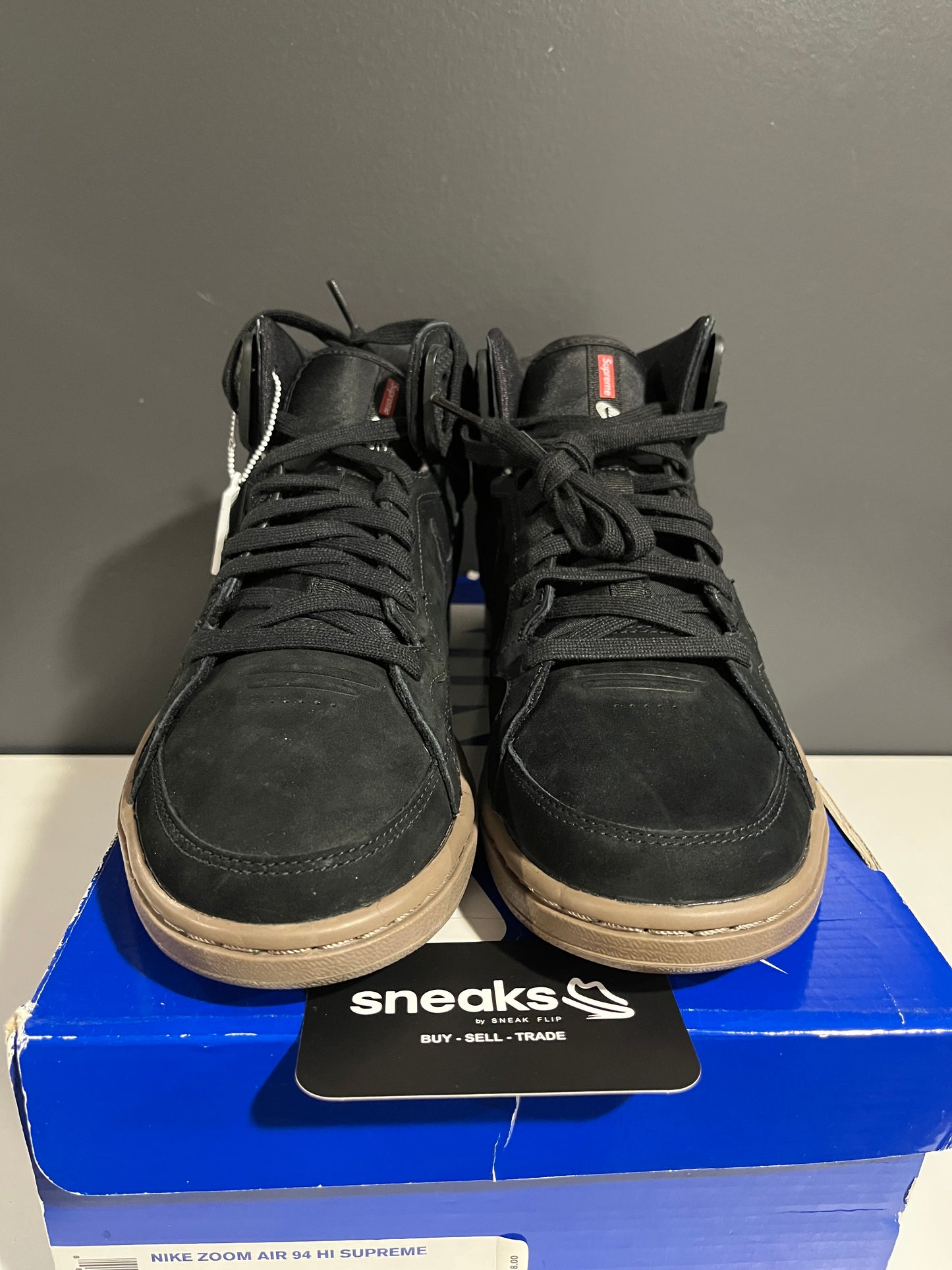 NEW Zoom Air 94 Hi Supreme Black 428927-005 SIZE 9.5M OG ALL JN25-205