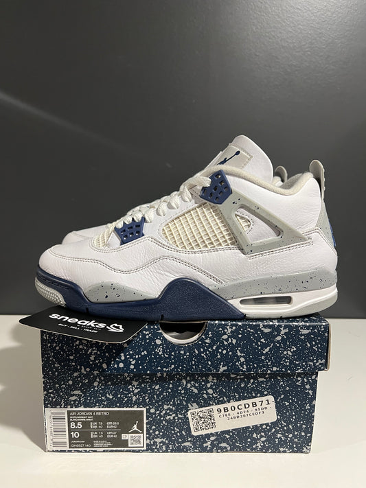USED Air Jordan 4 Retro Midnight Navy DH6927-140 SIZE 8.5M OG ALL AG25-351