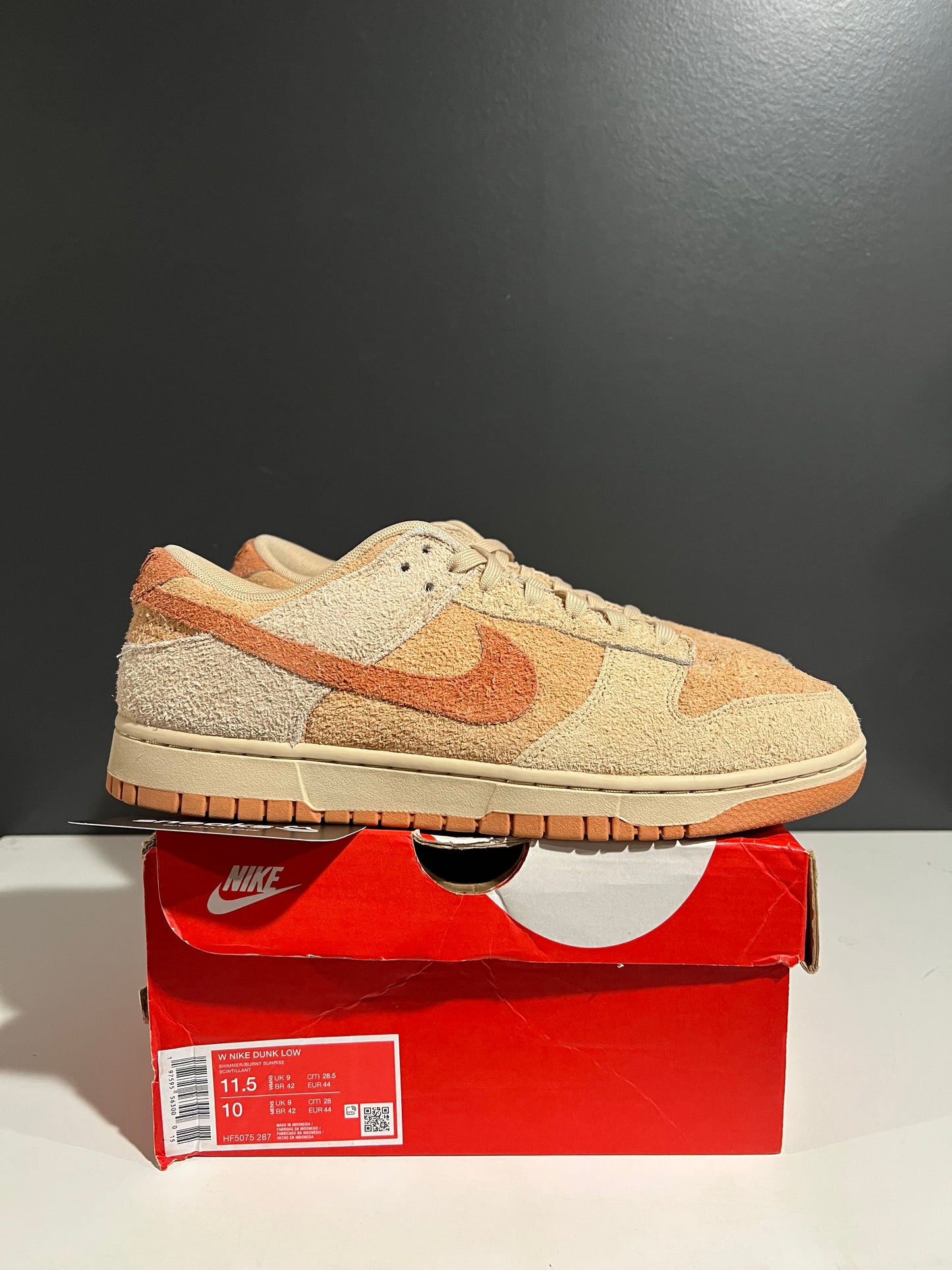 USED Wmns Dunk Low Shimmer Amber Brown HF5075-287 SIZE 10M OG ALL JY25-236
