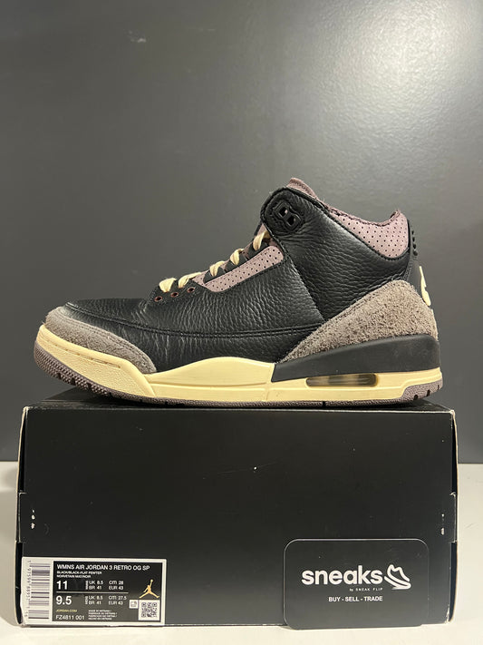 USED A Ma Maniére x Wmns Air Jordan 3 Retro While You Were Sleeping FZ4811-001 SIZE 9.5M OG ALL SP25-083