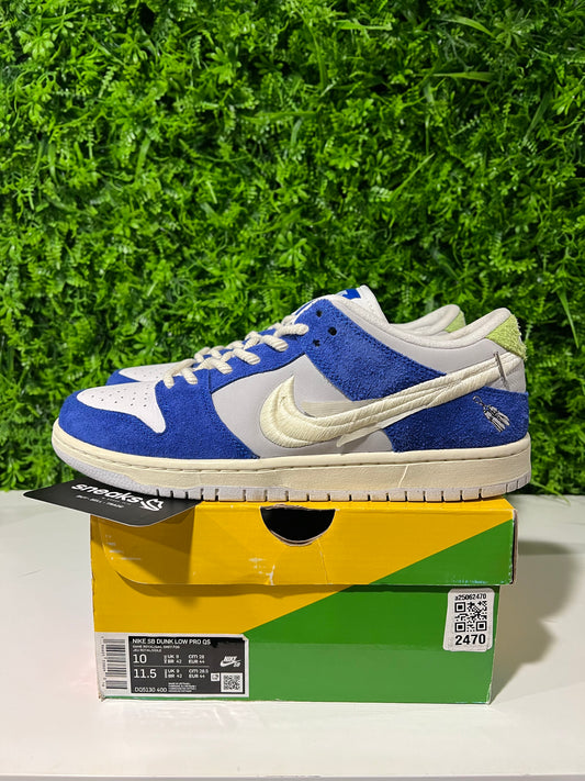 USED Fly Streetwear x Dunk Low Pro SB Gardenia DQ5130-400 SIZE 10M OG ALL