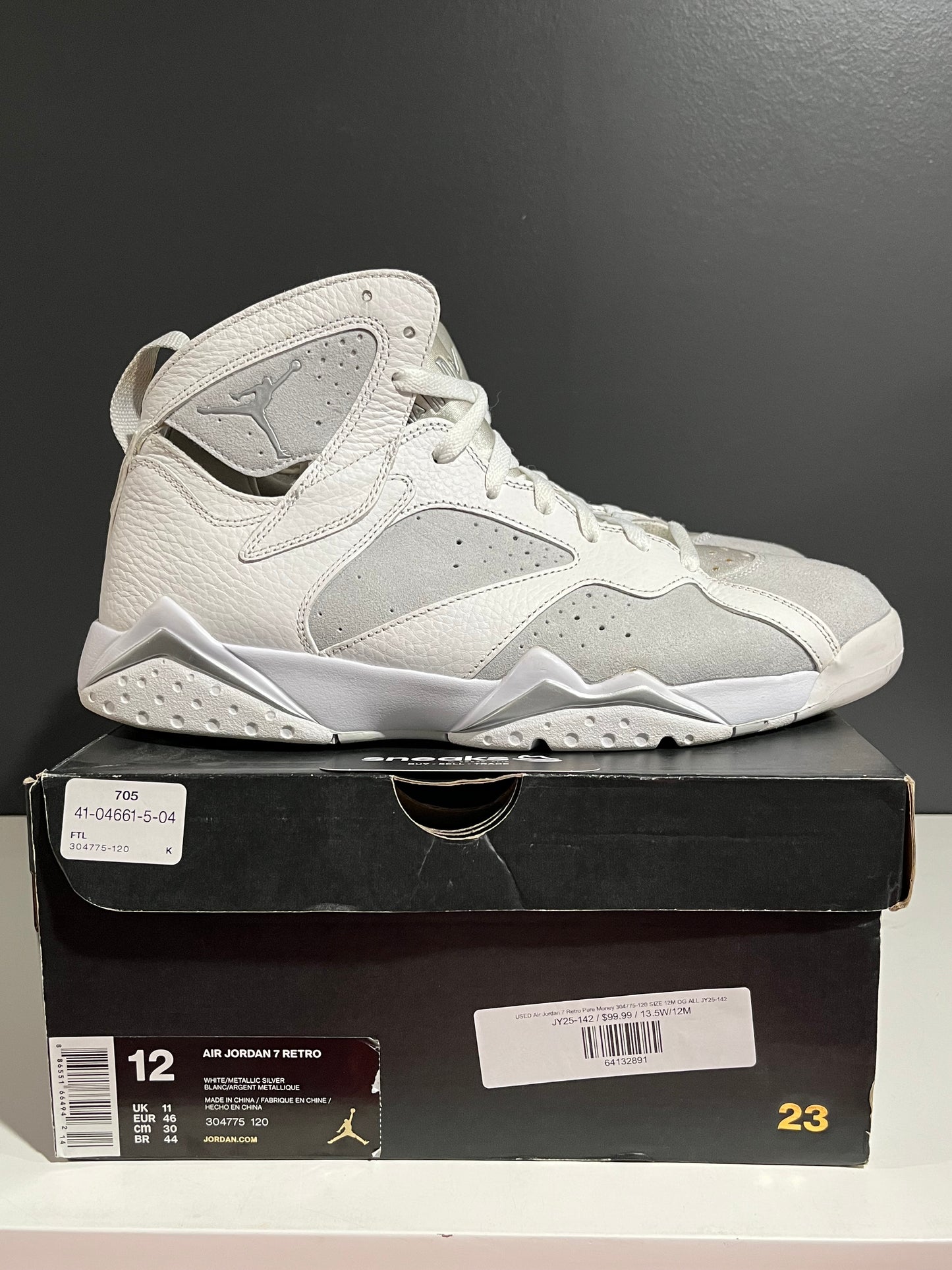 USED Air Jordan 7 Retro Pure Money 304775-120 SIZE 12M OG ALL JY25-142