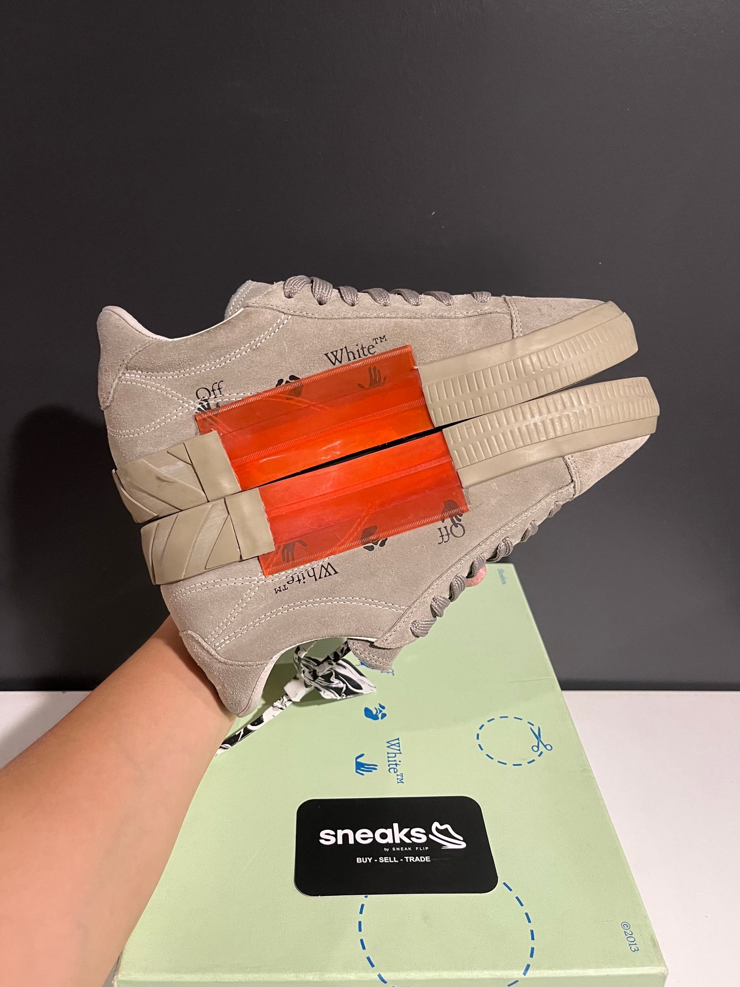 USED Off White Wmns Vulc Sneaker Dark Beige 0WIA178F21LEA0016101 39EU OG ALL