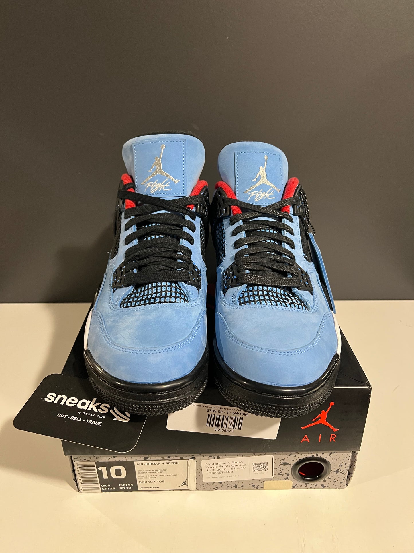 NEW Travis Scott x Air Jordan 4 Retro Cactus Jack 308497-406 SIZE 10M OG ALL AG25-213