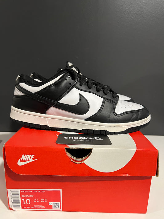 USED Dunk Low Black White DD1391-100 SIZE 10M OG ALL AG25-25